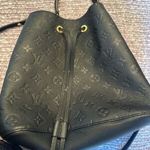 Louis Vuitton Black Leather Crossbody Monogram Bag